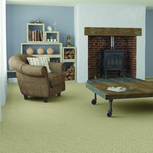 Mossy Green Wool Carpet in Livingroom